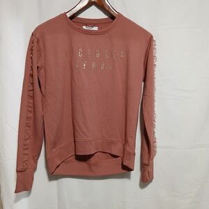 Victoria Sport Sweatshirt Ruffle Sleeve Pullover AthleisureTop Womens Size Small